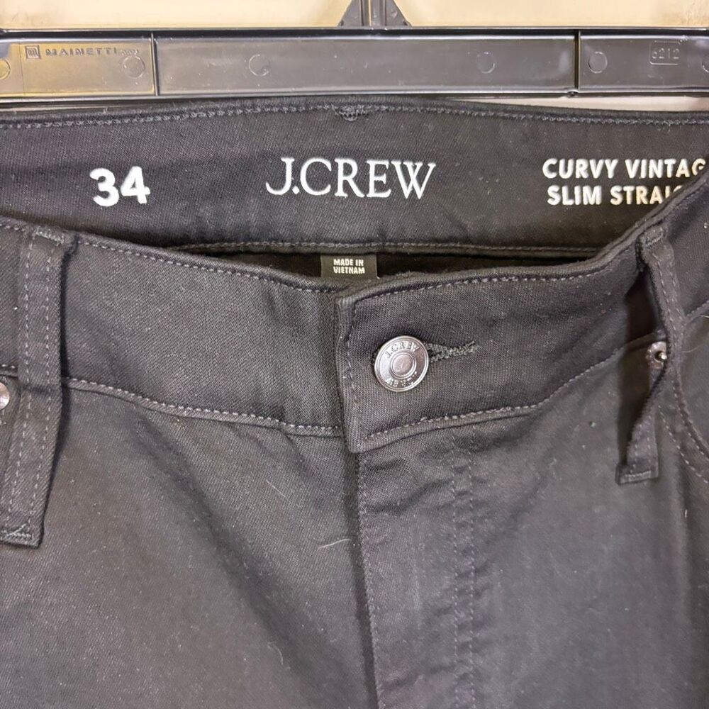 New J. Crew Black Curvy Vintage Slim Straight Leg Jeans Women's 34 - Picture 7 of 8